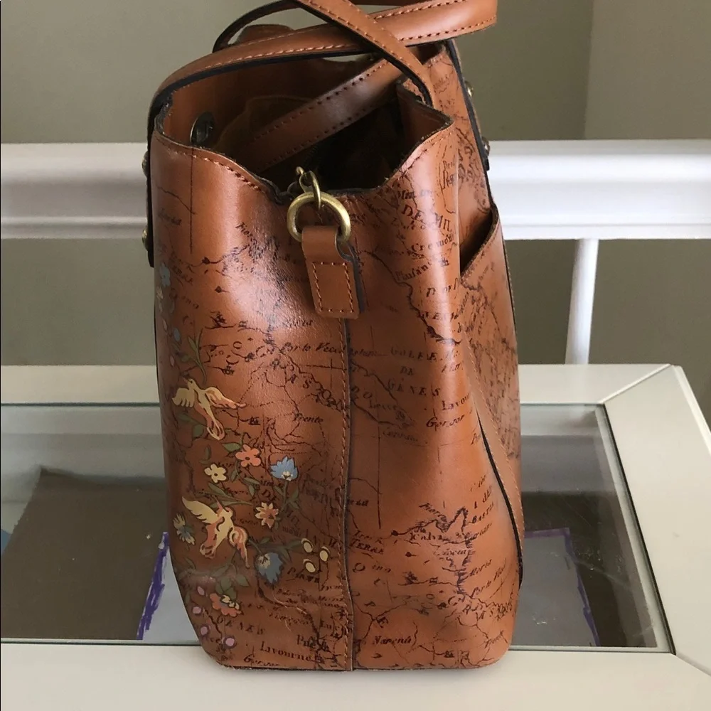 Patricia Nash Darby Floral Map medium satchel/tote - Picture 4 of 12
